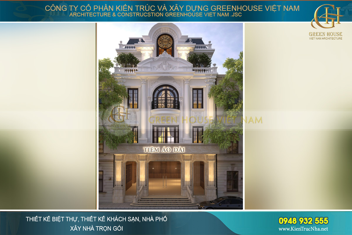Tầng 2 và tầng 3 được thiết kế với gam màu trắng – đen cơ bản