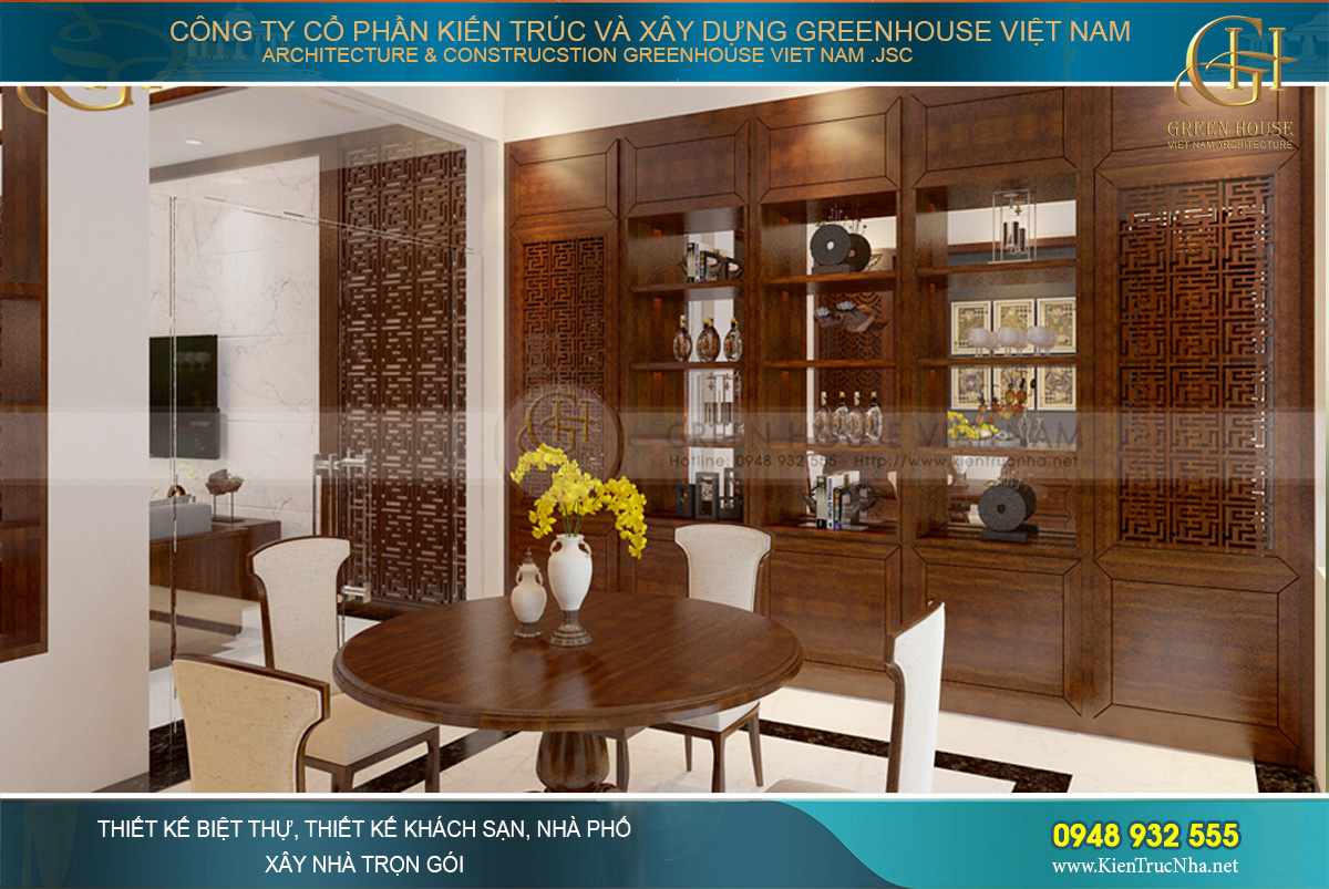 Phòng chơi bài được thiết kế với phong cách cổ điển nhẹ nhàng tạo ra một không gian giải trí thoải mái