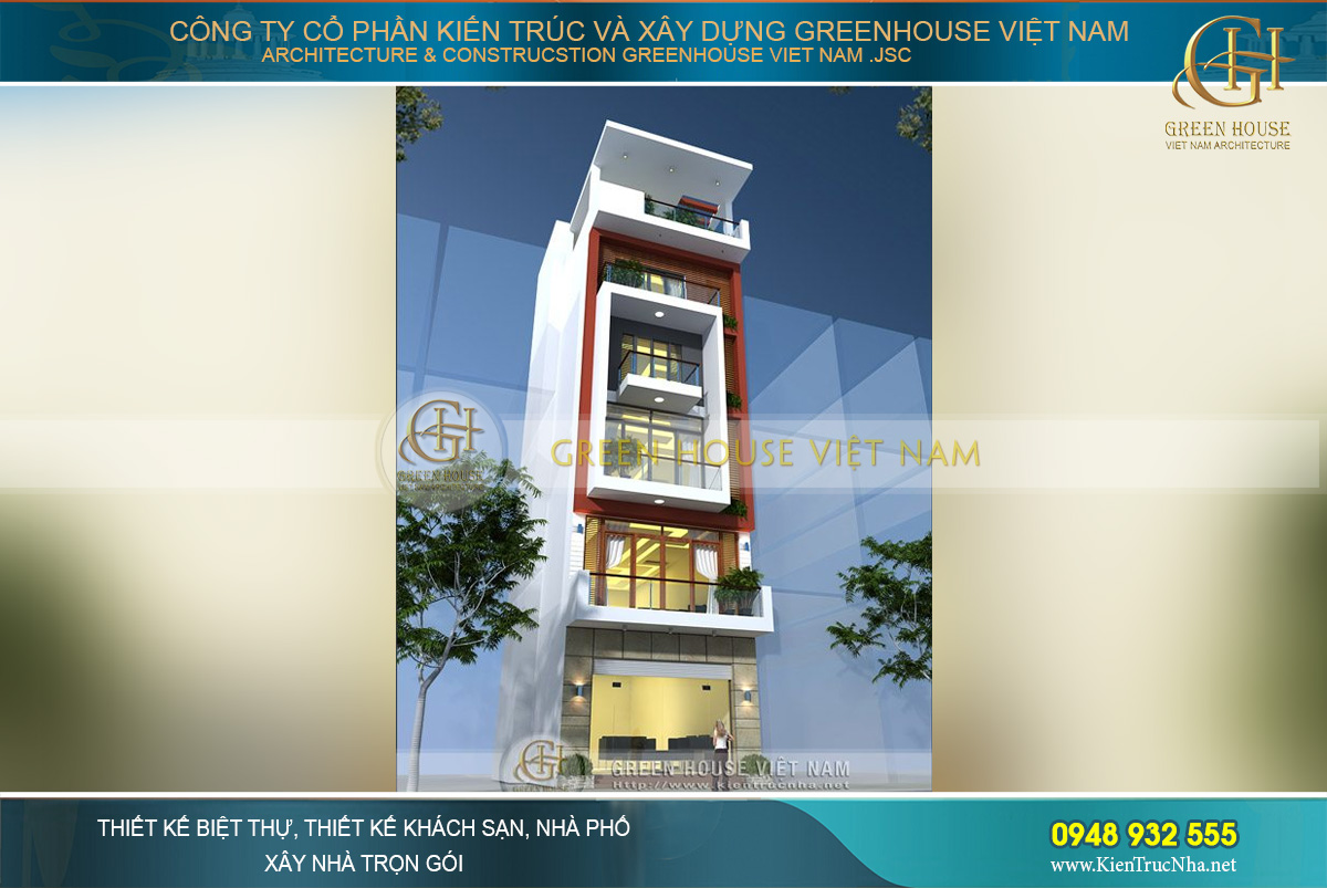 Toàn cảnh kiến trúc xây dựng của ngôi nhà 6 tầng mặt tiền 6m kết hợp kinh doanh tại Hải Phòng