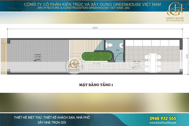 Không gian sinh hoạt được phân chia với diện tích lớn để đảm bảo sự thoải mái, tiện nghi cho gia đình