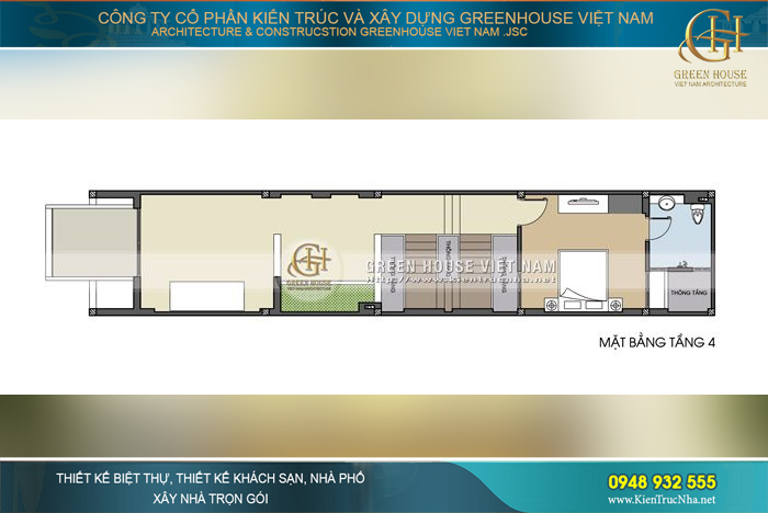 Tầng 4: Phòng thờ, 1 phòng ngủ và không gian tiểu cảnh