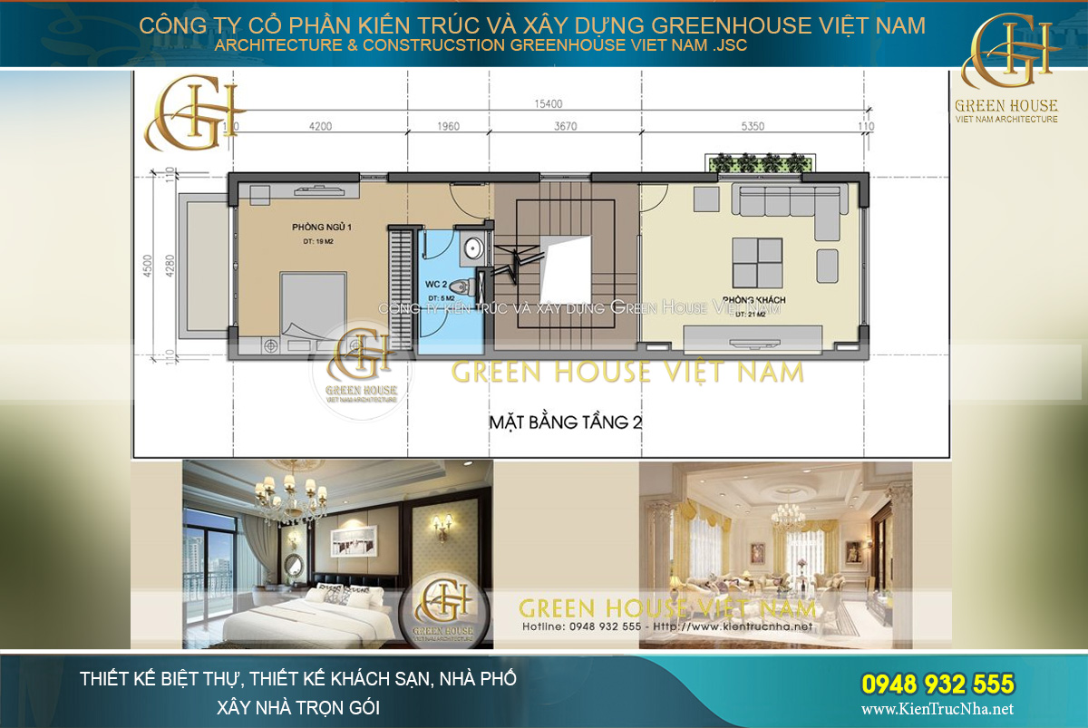 Các tầng sinh hoạt của tòa nhà được thiết kế với các phòng khách, phòng ngủ sang trọng, đẳng cấp