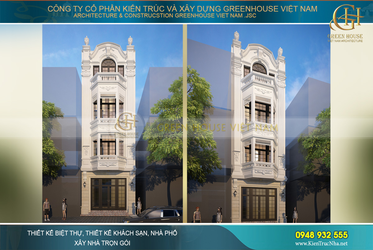Phối cảnh công trình nhà ống kết hợp kinh doanh tại Bắc Giang