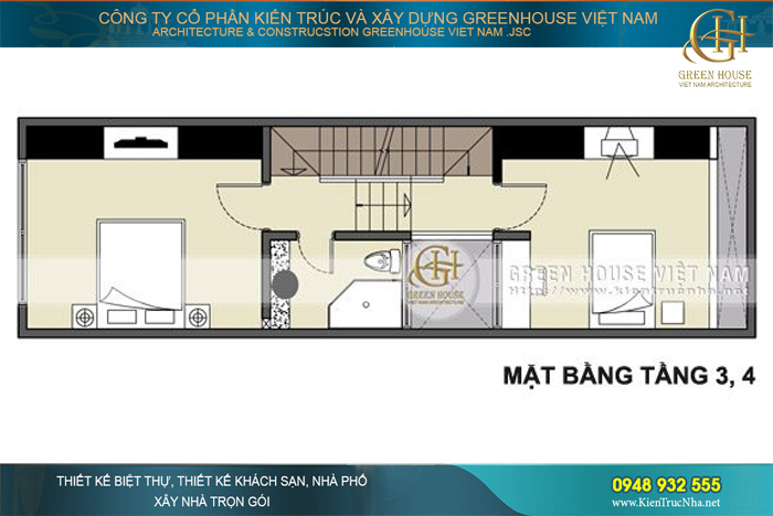 Tầng 3 và tầng 4 là khu vực phòng ngủ hiện đại