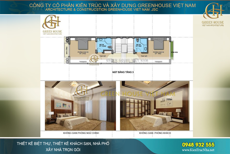Không gian diện tích sinh hoạt được phân chia một cách khoa học theo nhu cầu của gia chủ