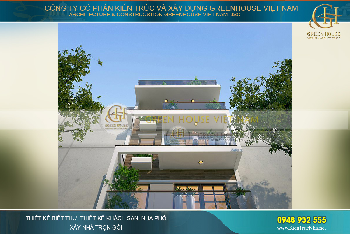 Thiết kế kiến trúc nhà lô phố 4 tầng hiện đại tại Bắc Giang