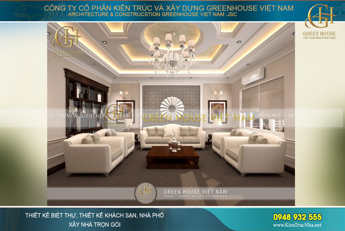 Thiết kế phòng karaoke đơn giản và phù hợp với nội thất tổng thể ngôi nhà tân cổ điển