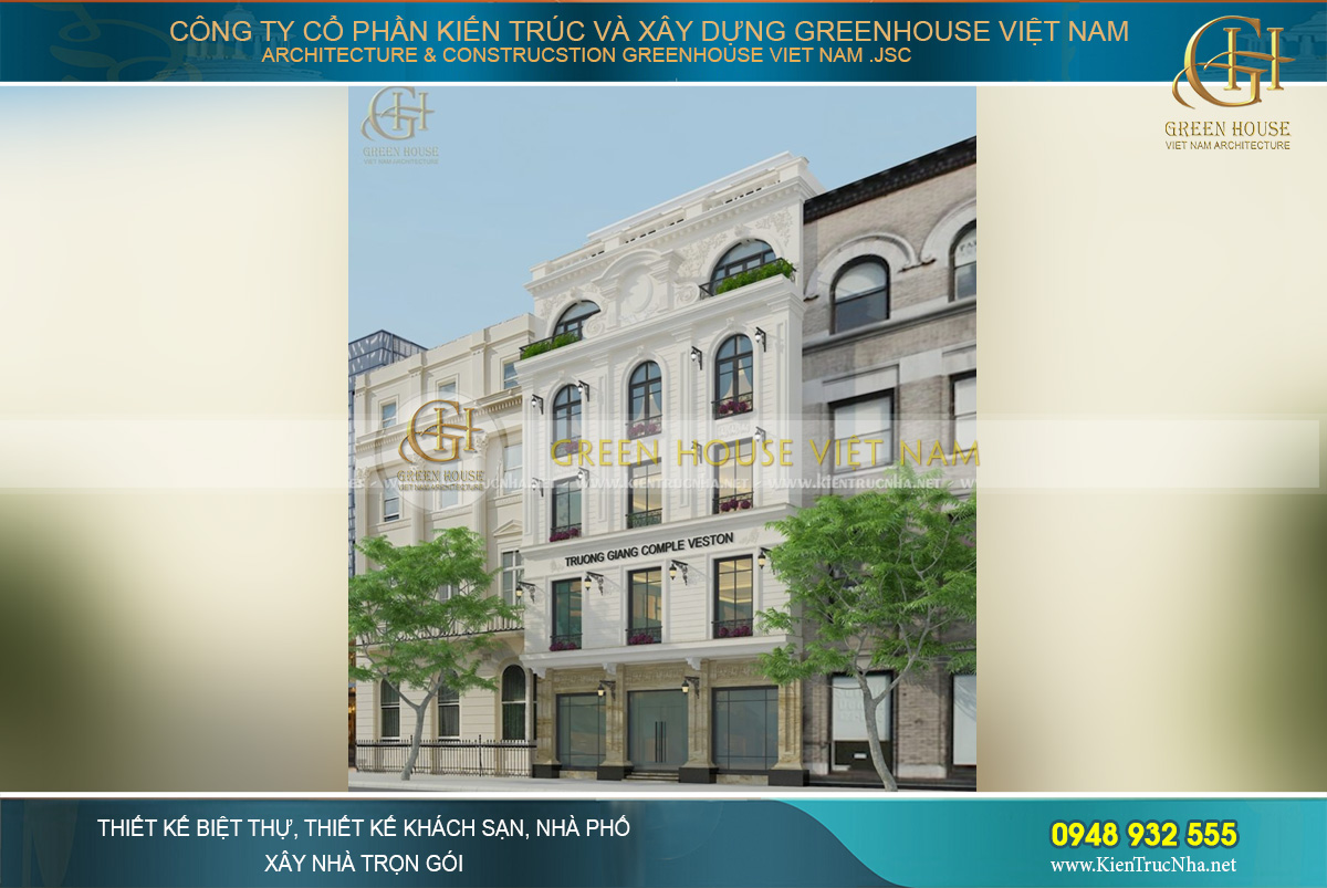 Thiết kế nhà tân cổ điển đẹp và nổi bật so với các kiến trúc xung quanh