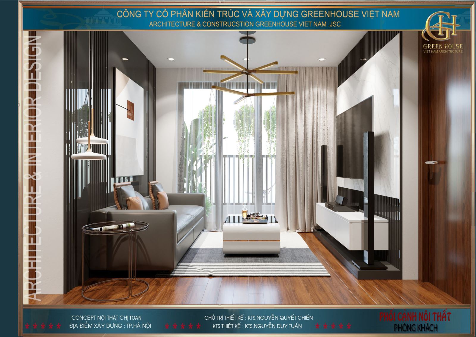 Phòng khách của chung cư được thiết kế một cách khéo léo tinh tế