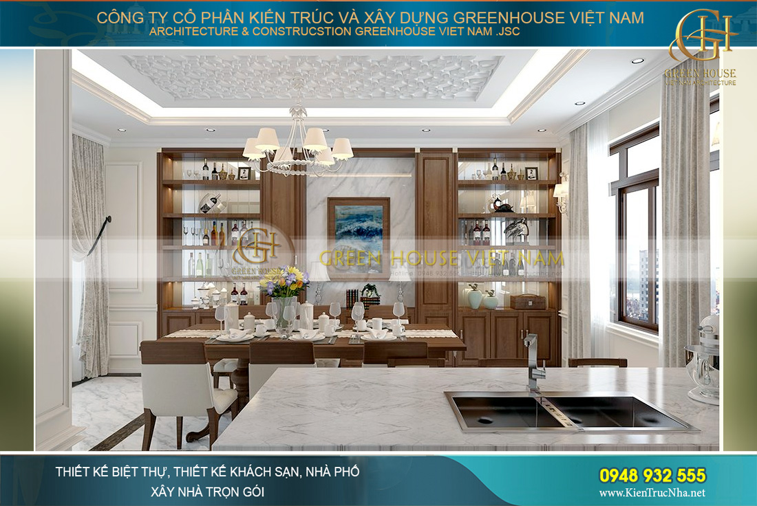thiết kế nội thất biệt thự tân cổ điển tại Bắc Giang