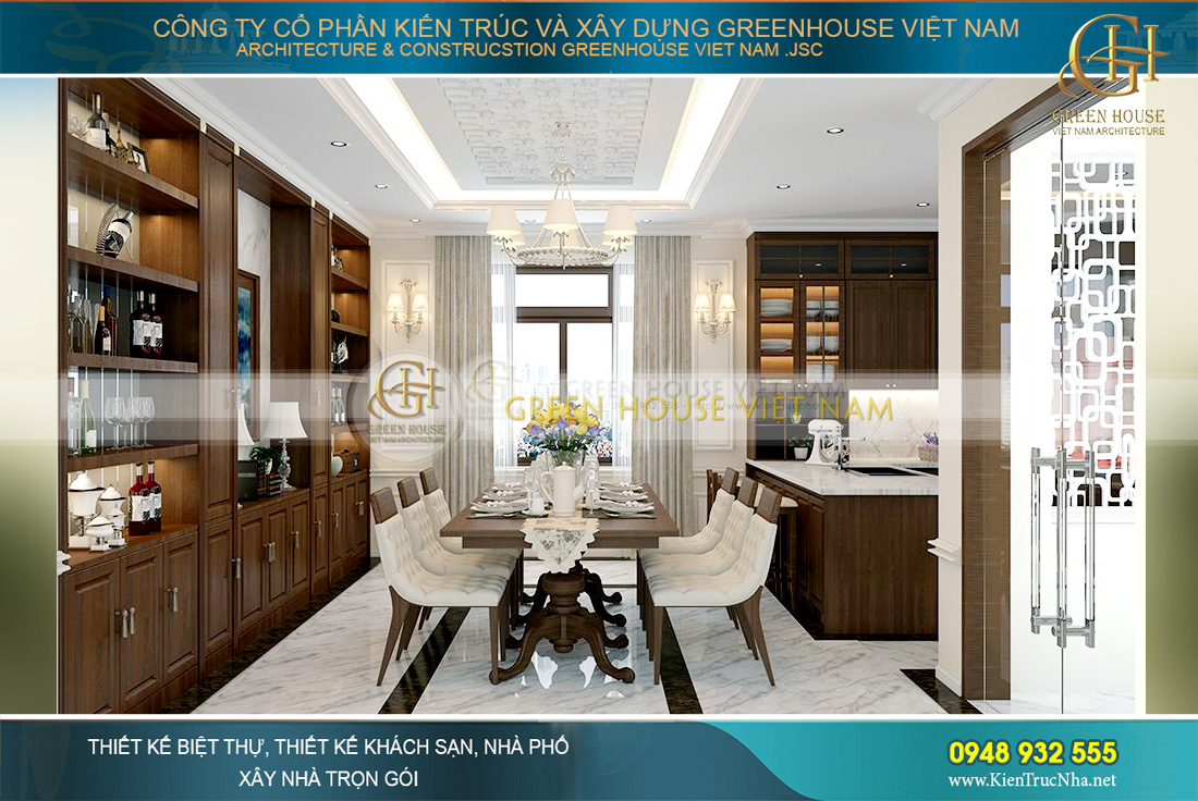 thiết kế nội thất biệt thự tân cổ điển tại Bắc Giang
