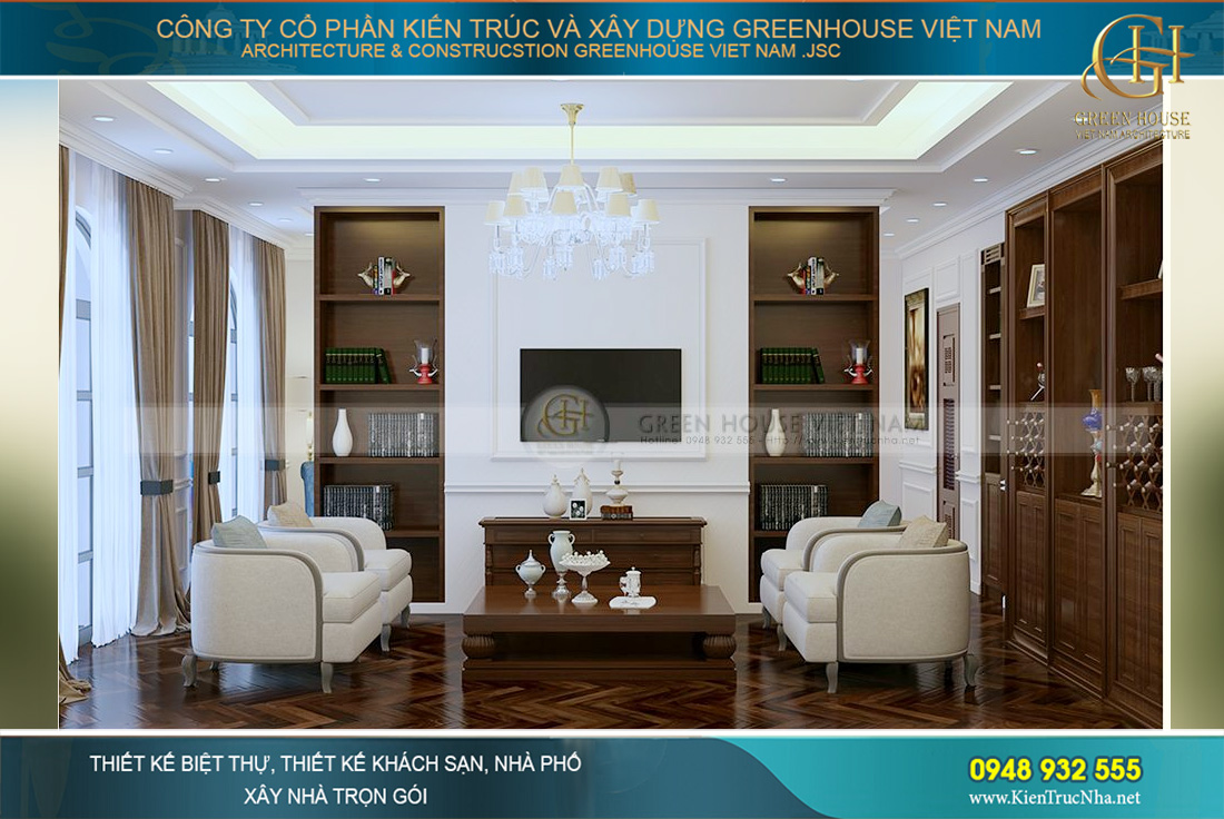 thiết kế nội thất biệt thự tân cổ điển tại Bắc Giang