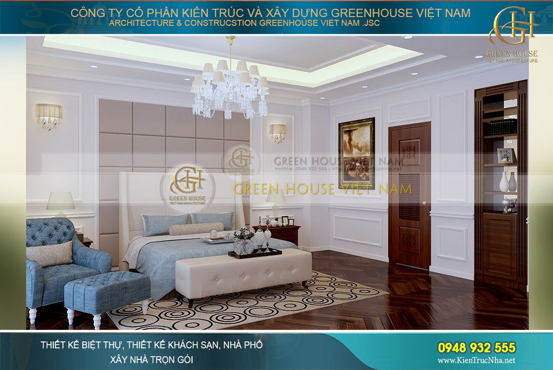 thiết kế nội thất biệt thự tân cổ điển tại Bắc Giang