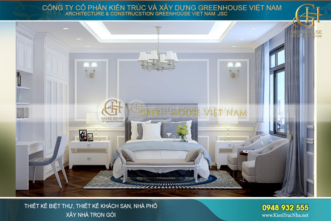 thiết kế nội thất biệt thự tân cổ điển tại Bắc Giang