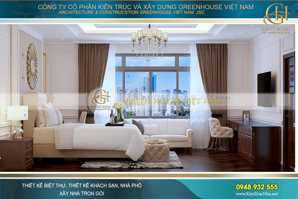 thiết kế nội thất biệt thự tân cổ điển tại Bắc Giang