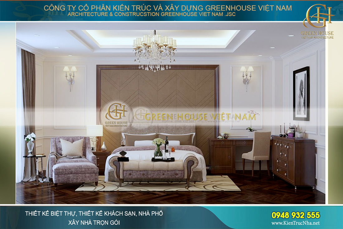 thiết kế nội thất biệt thự tân cổ điển tại Bắc Giang