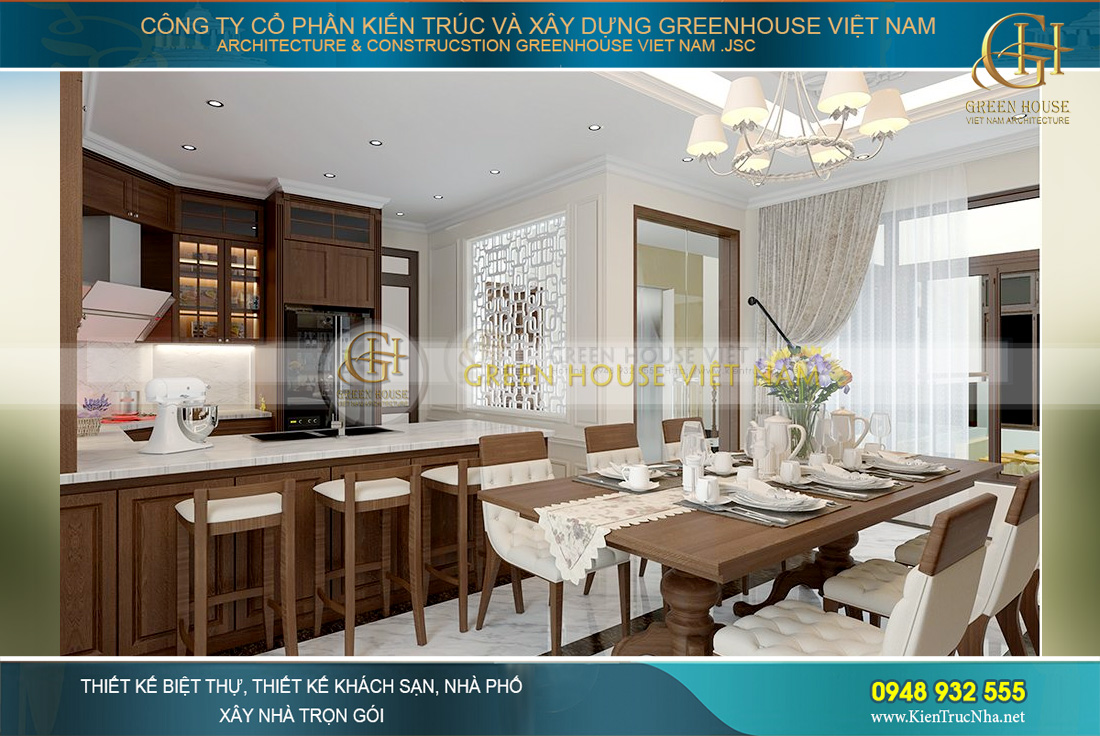 thiết kế nội thất biệt thự tân cổ điển tại Bắc Giang