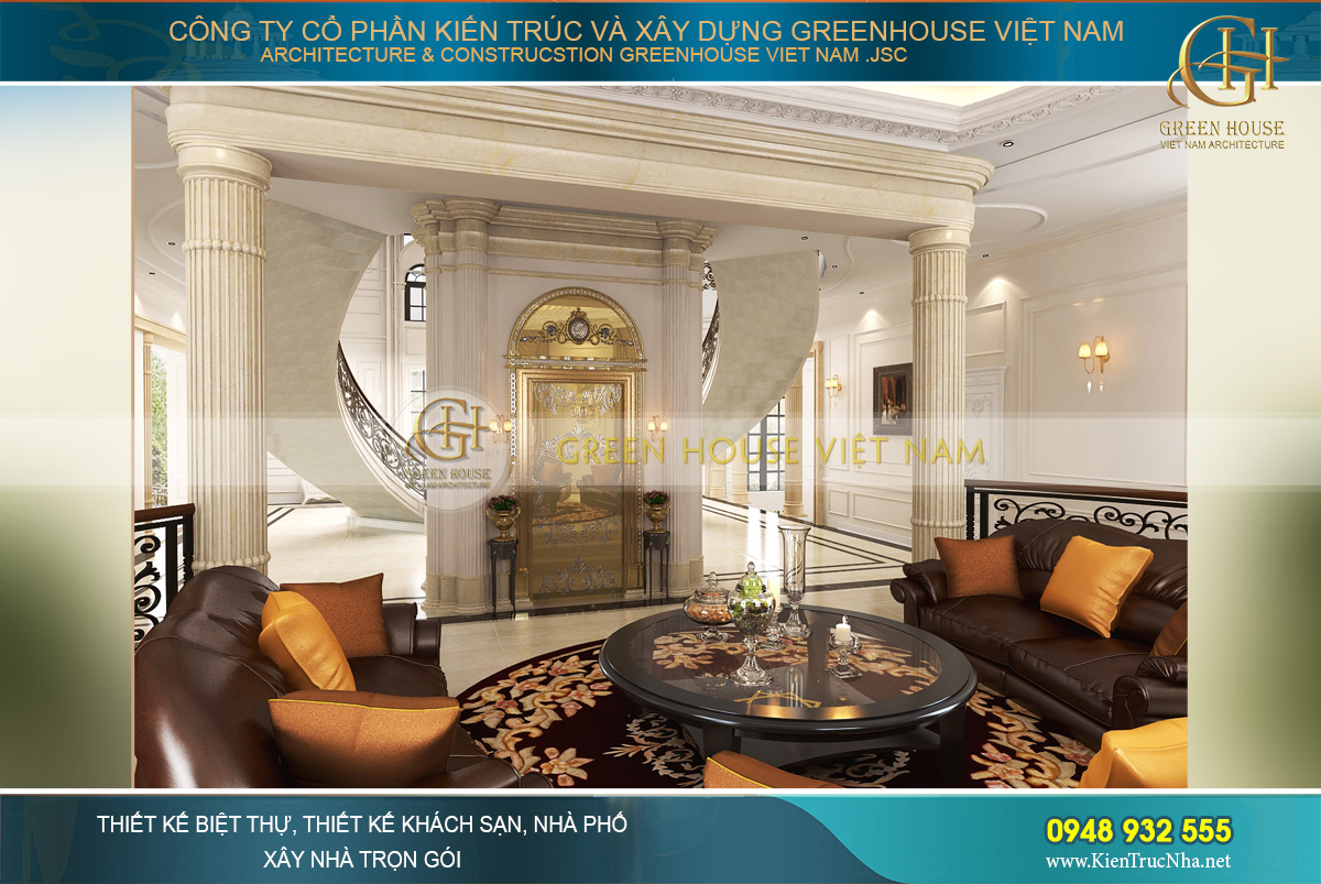 thiết kế nội thất biệt thự cổ điển tại Phan Thiết