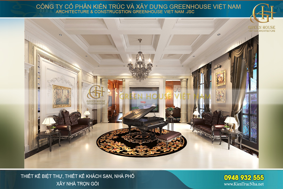 thiết kế nội thất biệt thự cổ điển tại Phan Thiết
