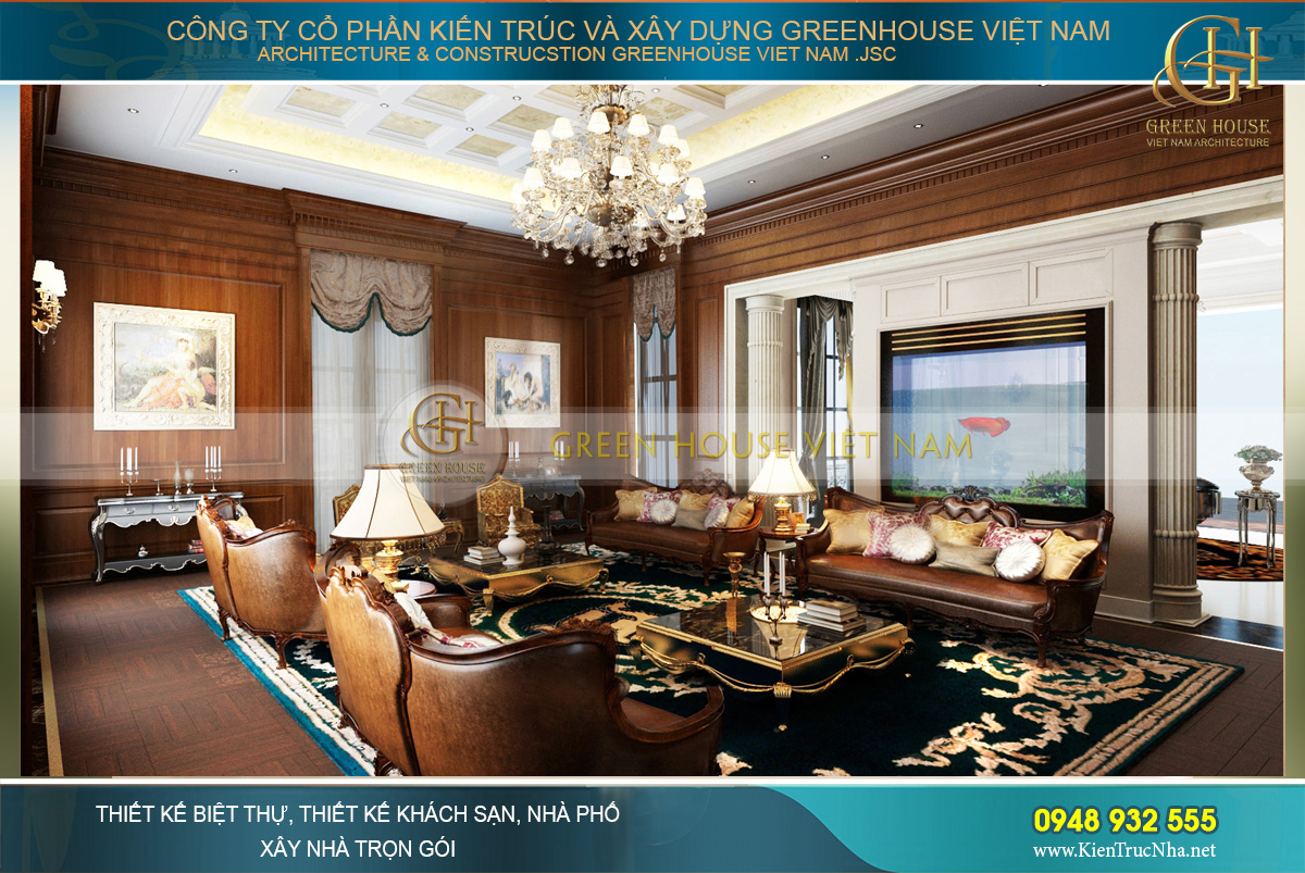 thiết kế nội thất biệt thự cổ điển tại Phan Thiết