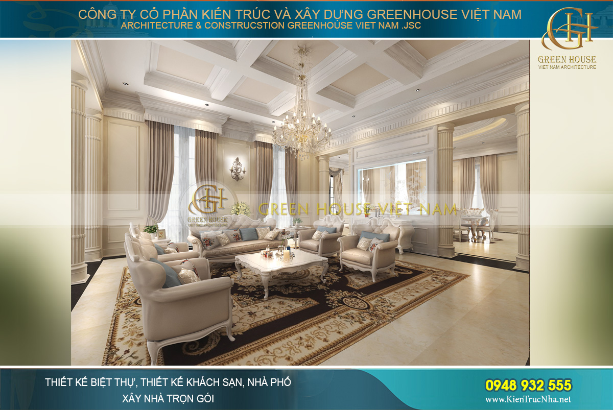 thiết kế nội thất biệt thự cổ điển tại Phan Thiết