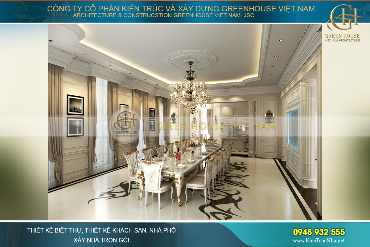 thiết kế nội thất biệt thự cổ điển tại Phan Thiết