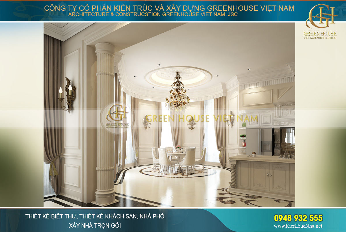 thiết kế nội thất biệt thự cổ điển tại Phan Thiết
