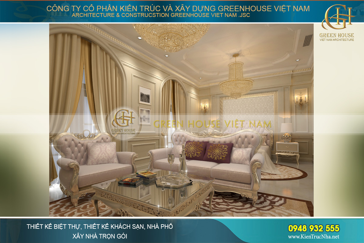 thiết kế nội thất biệt thự cổ điển tại Phan Thiết