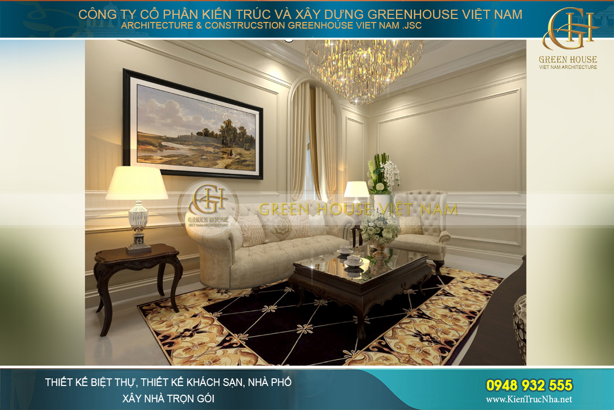 thiết kế nội thất biệt thự cổ điển tại Phan Thiết