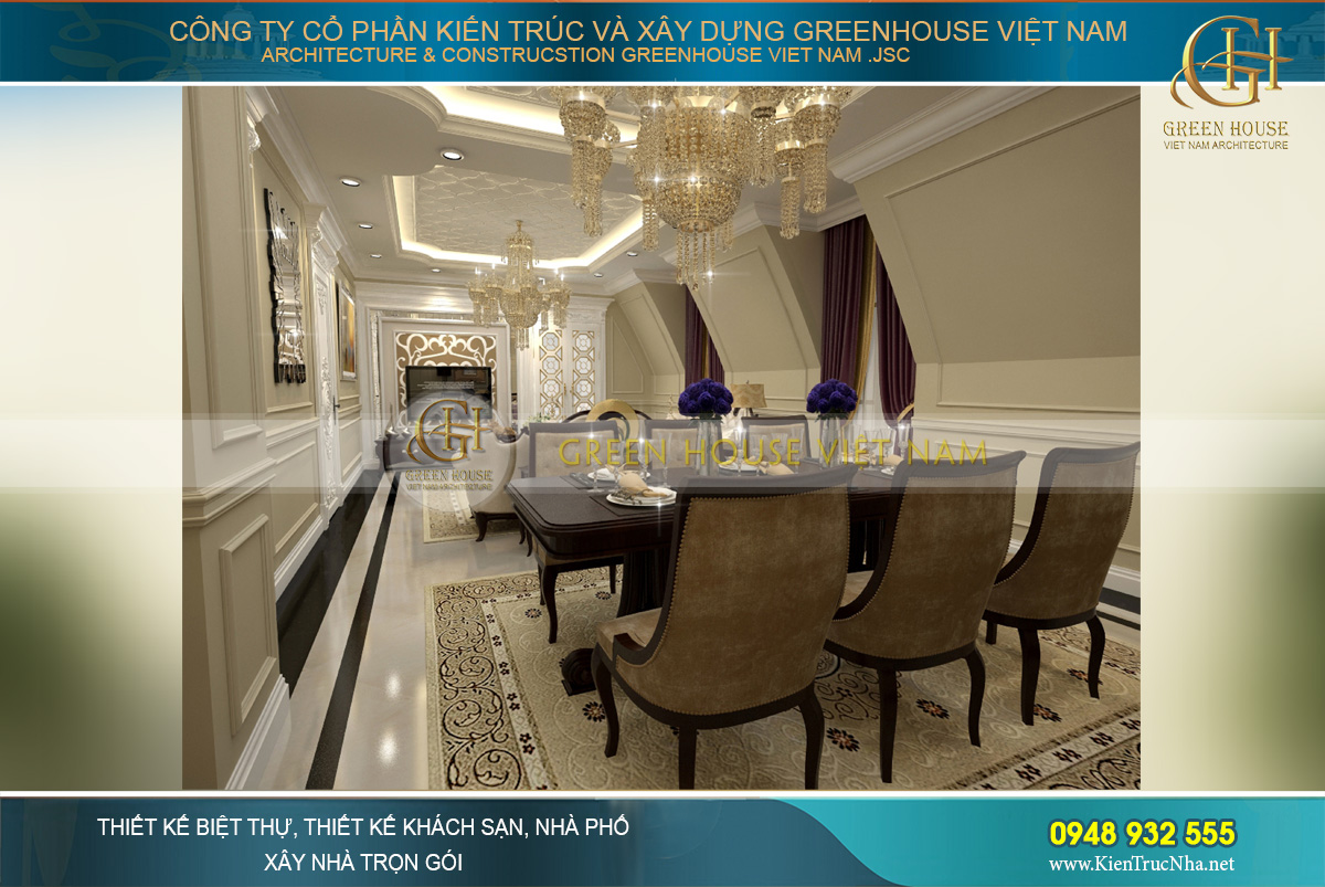 thiết kế nội thất biệt thự cổ điển tại Phan Thiết