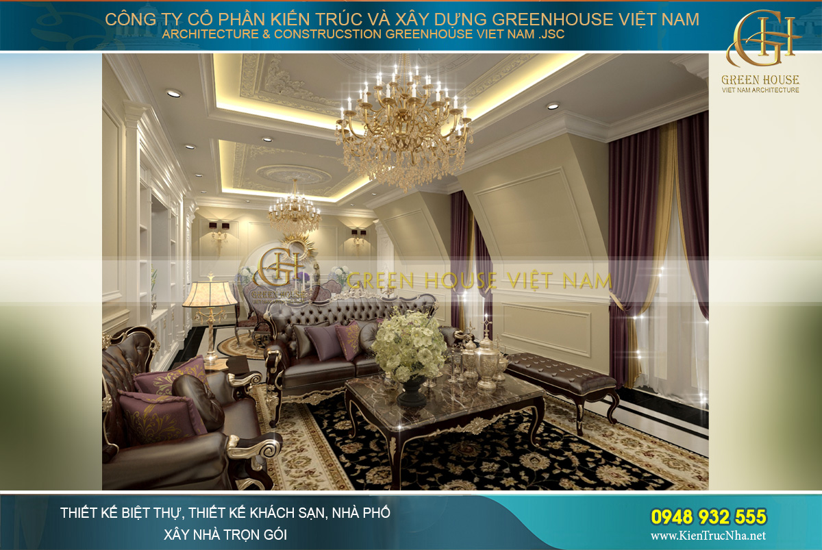 thiết kế nội thất biệt thự cổ điển tại Phan Thiết