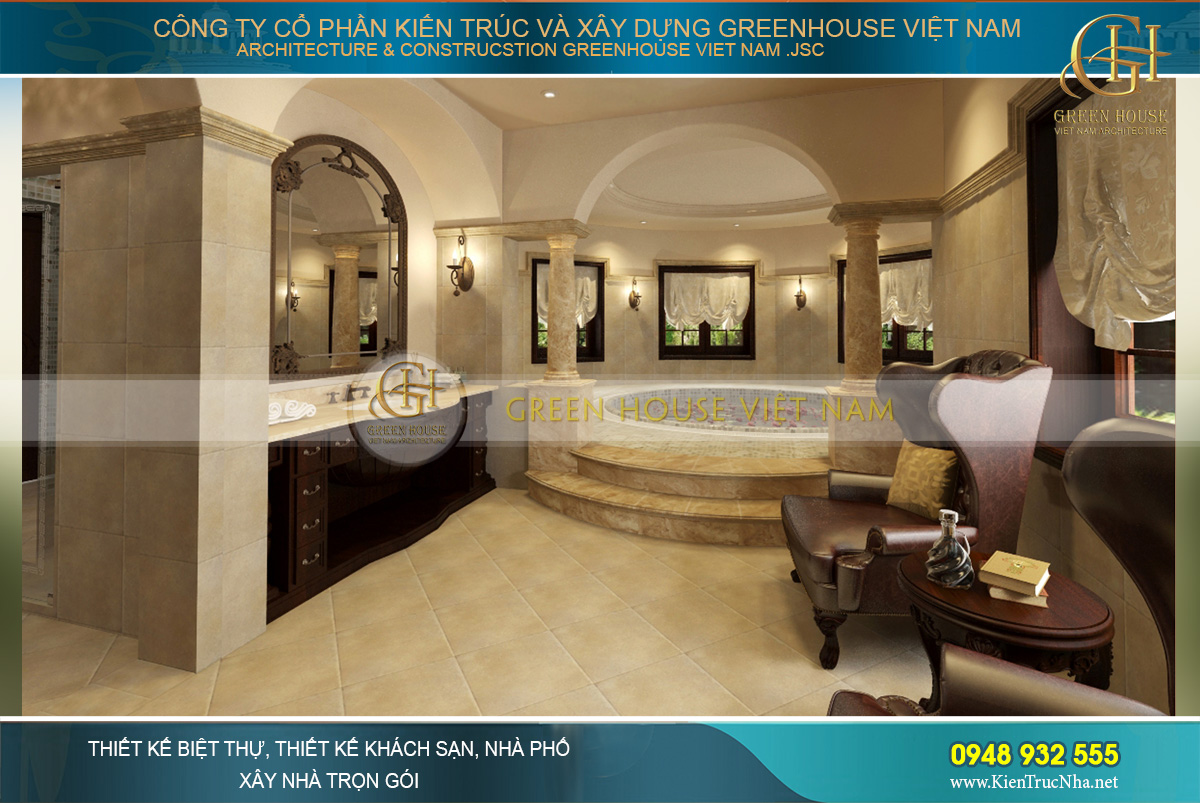 thiết kế nội thất biệt thự cổ điển tại Phan Thiết