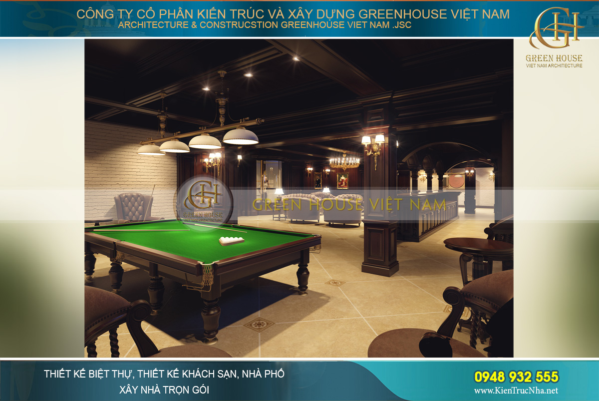 thiết kế nội thất dinh thự cổ điển 4 tầng Rạng Đông