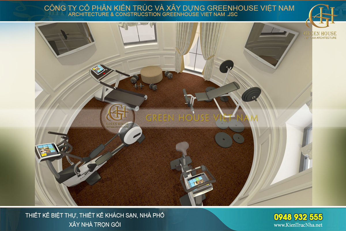 thiết kế nội thất dinh thự cổ điển 4 tầng Rạng Đông