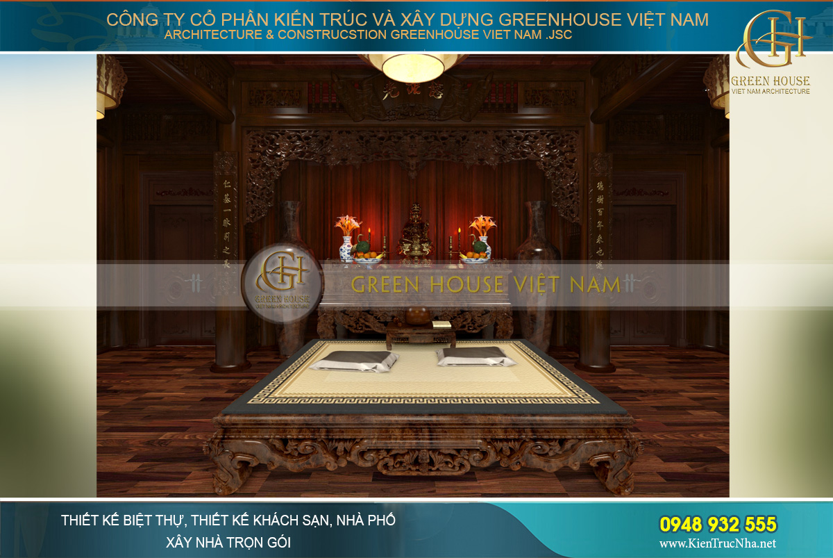 thiết kế nội thất dinh thự cổ điển 4 tầng Rạng Đông