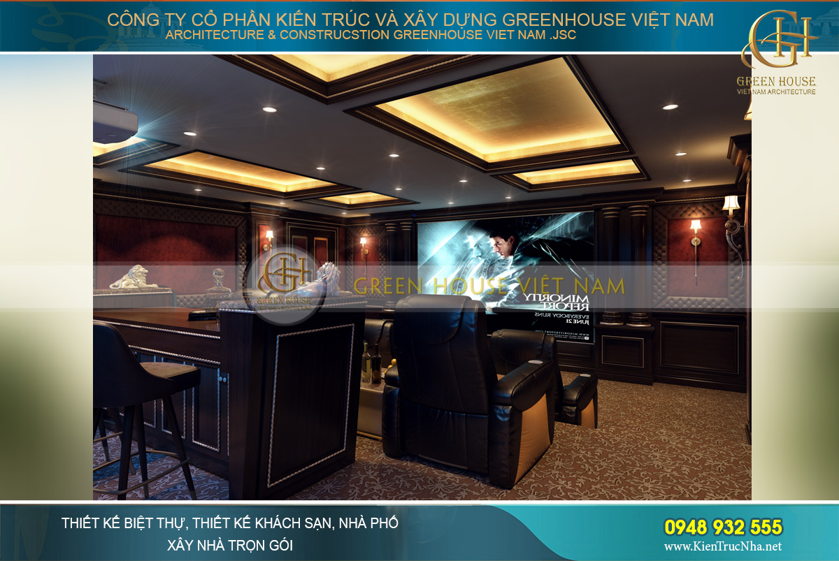 thiết kế nội thất dinh thự cổ điển 4 tầng Rạng Đông