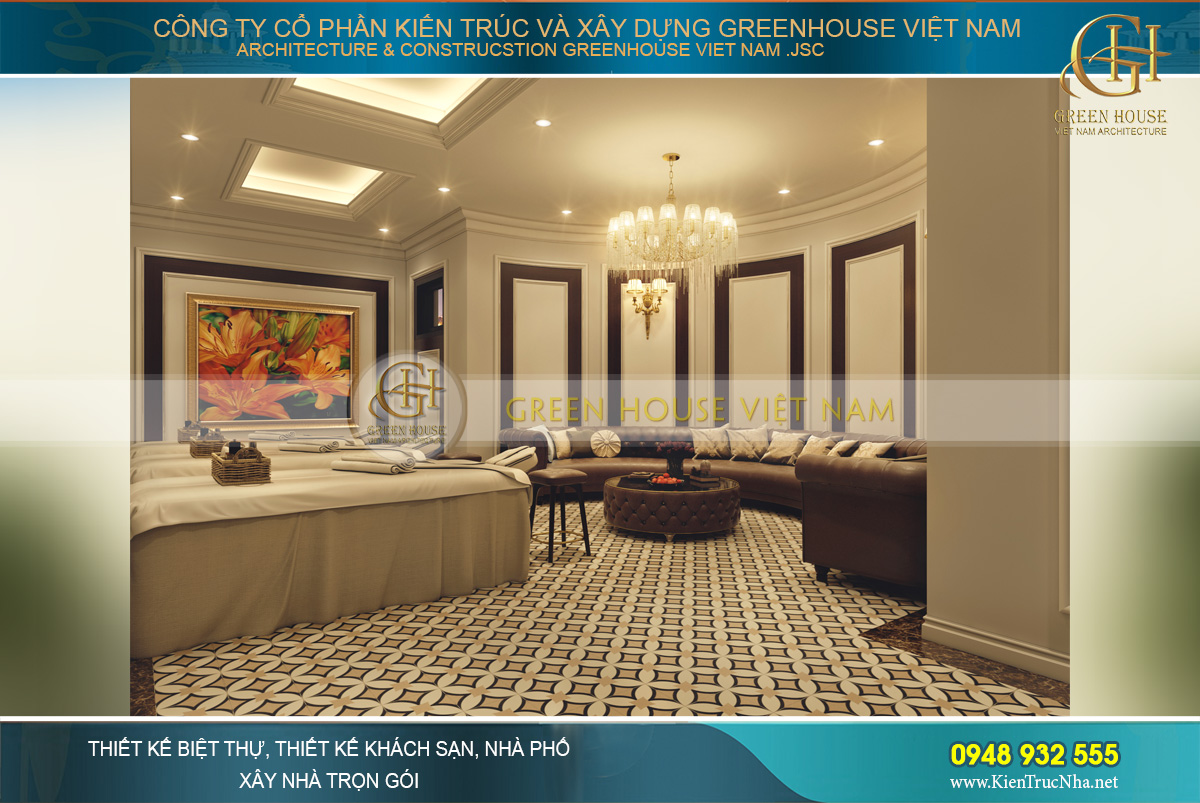 thiết kế nội thất dinh thự cổ điển 4 tầng Rạng Đông