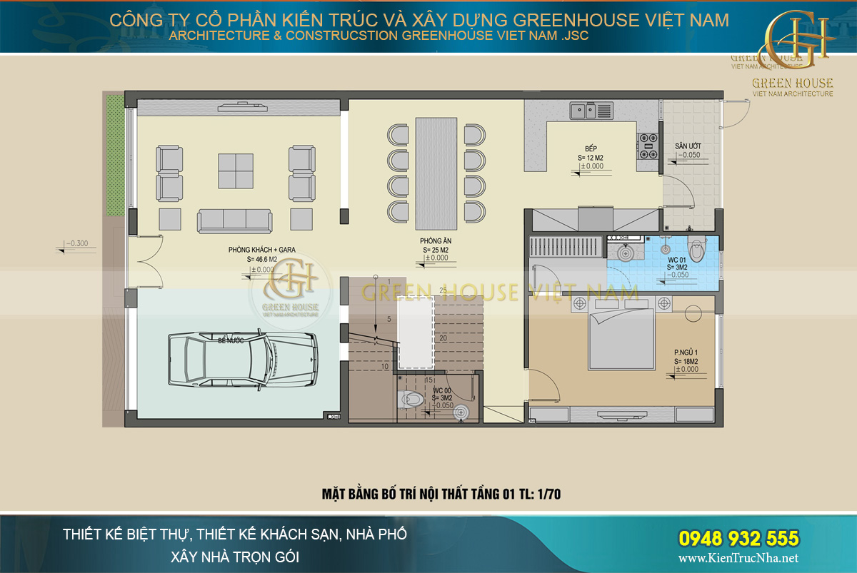 thiết kế nội thất biệt thự hiện đại Bắc Giang