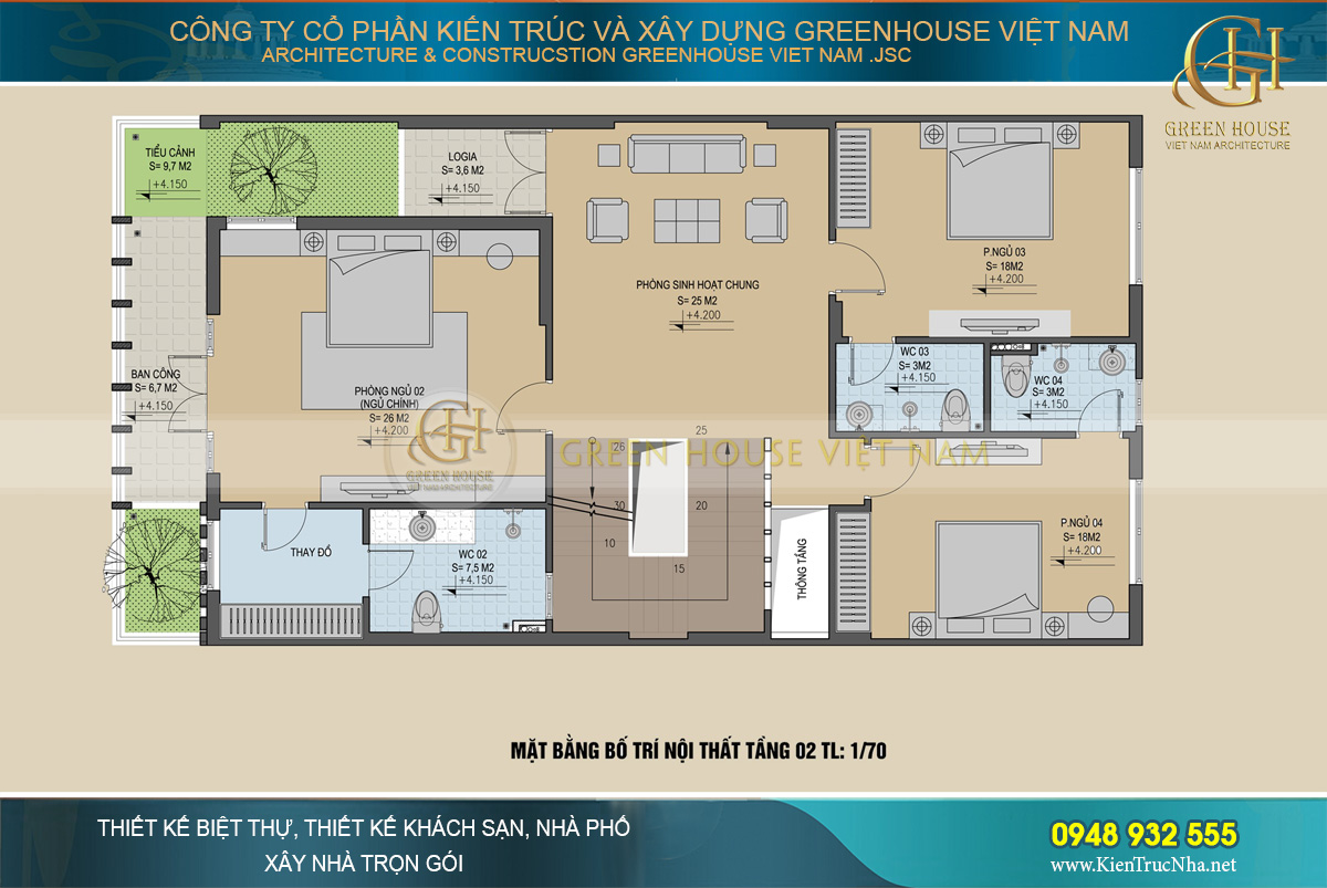 thiết kế nội thất biệt thự hiện đại Bắc Giang