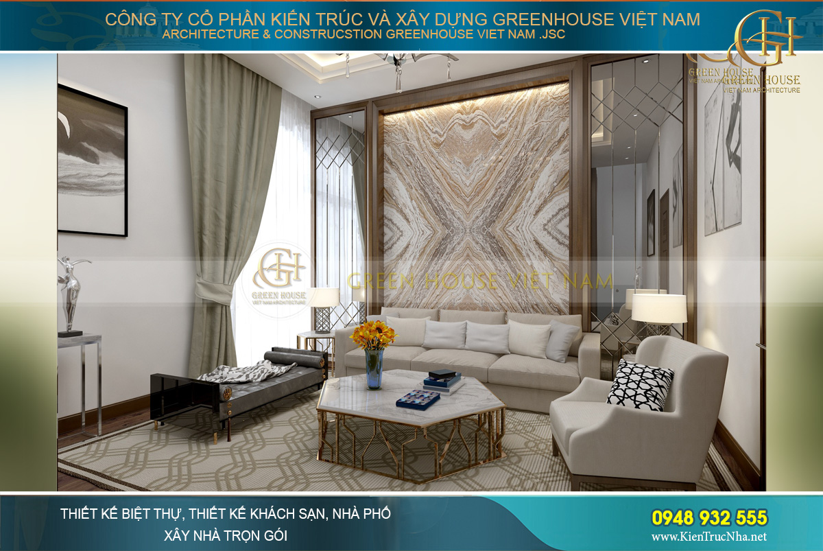 thiết kế nội thất biệt thự hiện đại Bắc Giang