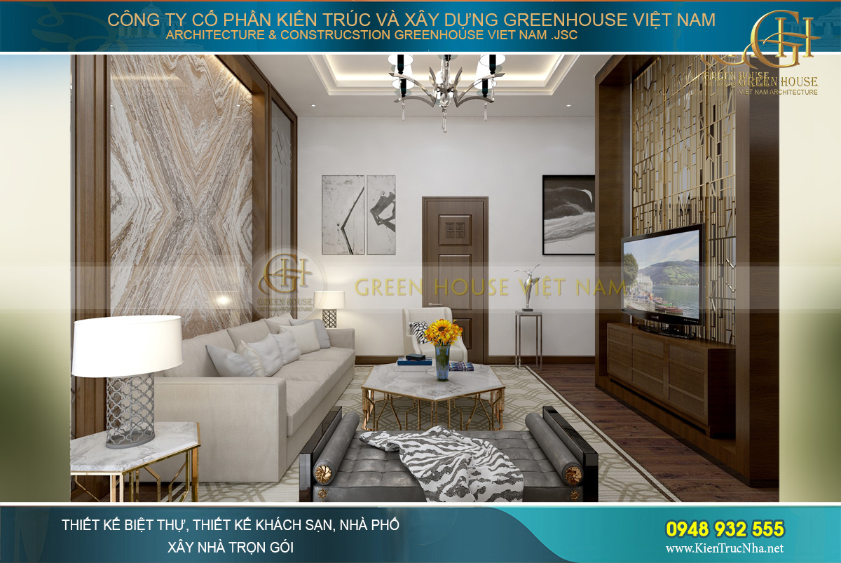 thiết kế nội thất biệt thự hiện đại Bắc Giang