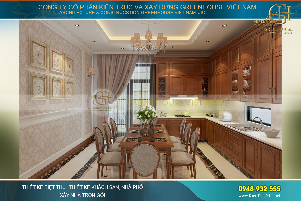 thiết kế nội thất nhà phố tân cổ điển 4 tầng
