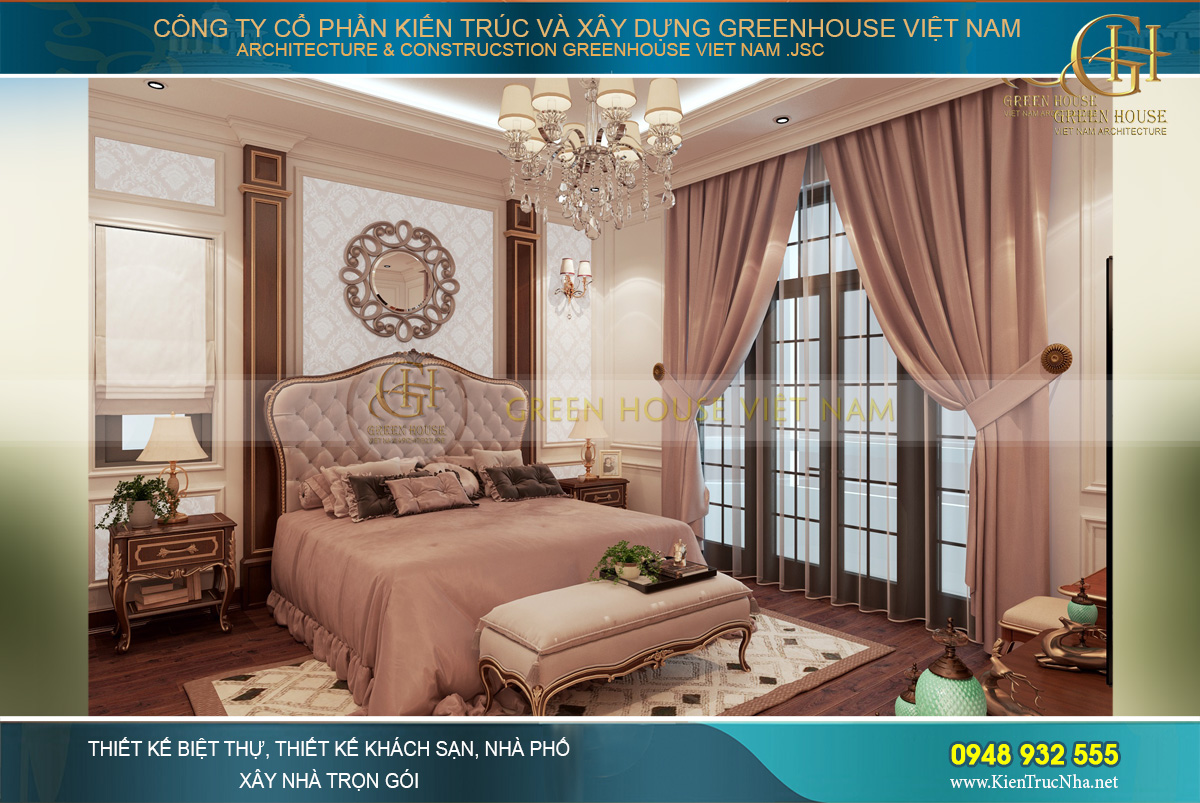 thiết kế nội thất nhà phố tân cổ điển 4 tầng