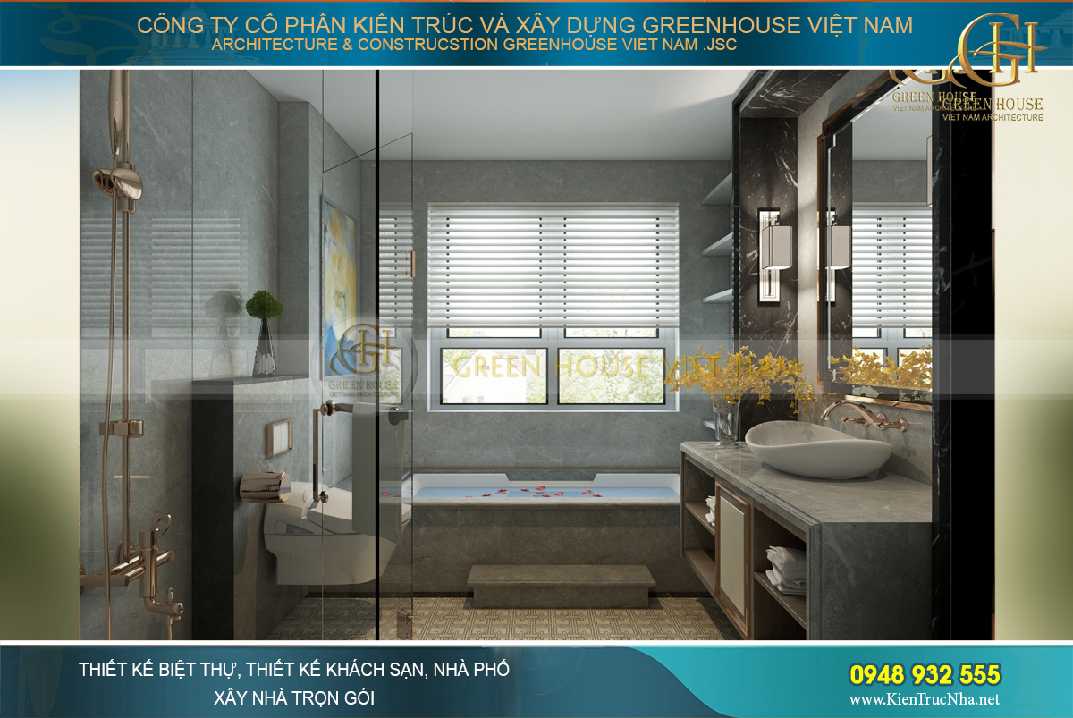 thiết kế nội thất nhà phố tân cổ điển 4 tầng