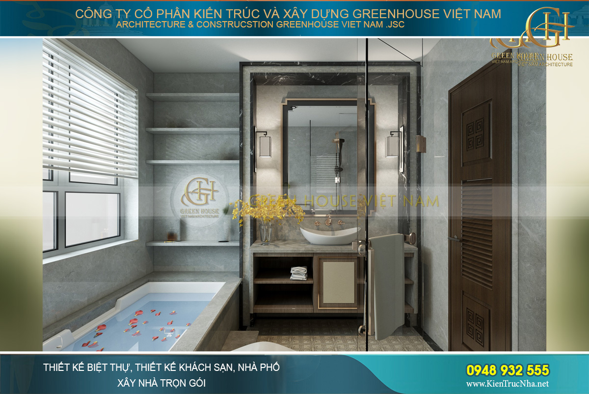 thiết kế nội thất nhà phố tân cổ điển 4 tầng