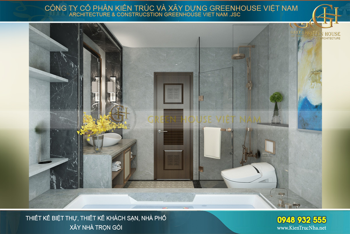thiết kế nội thất nhà phố tân cổ điển 4 tầng
