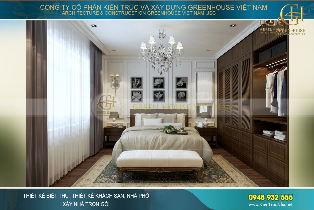 thiết kế nội thất nhà phố tân cổ điển 4 tầng