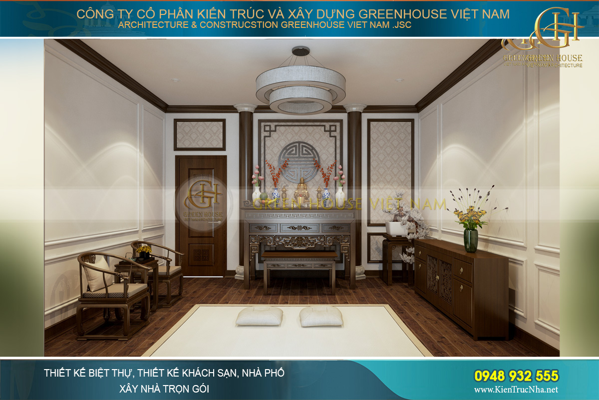 thiết kế nội thất nhà phố tân cổ điển 4 tầng