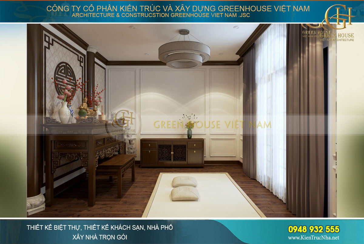 thiết kế nội thất nhà phố tân cổ điển 4 tầng