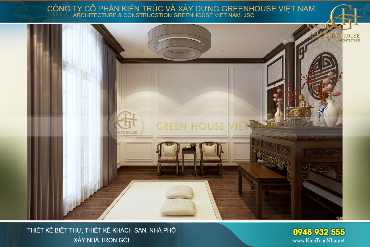 thiết kế nội thất nhà phố tân cổ điển 4 tầng